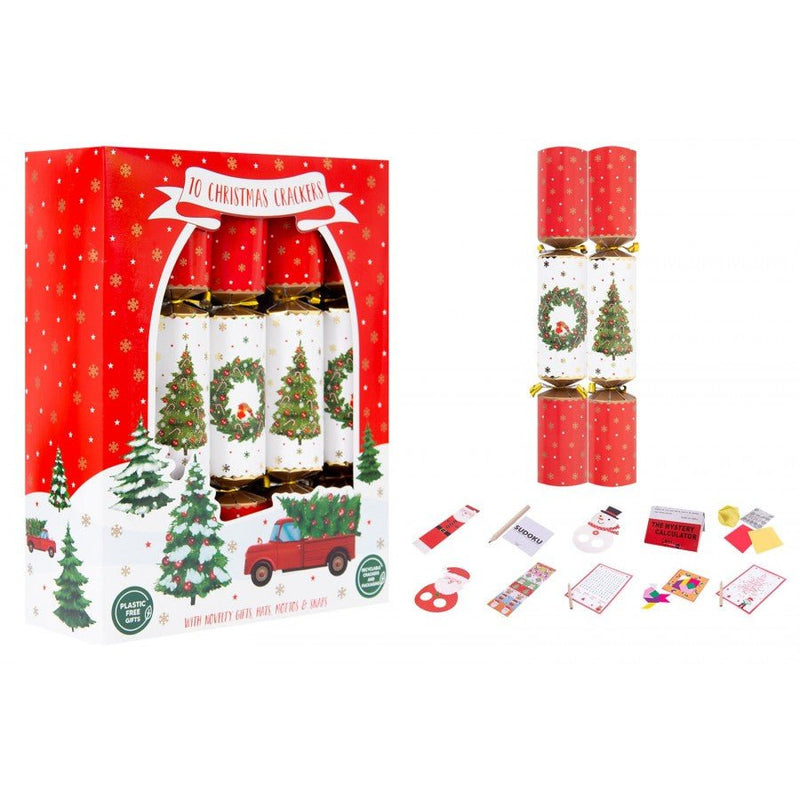 Box of 10 Family Tree & Wreath 12" Crackers - XMAS ACCESSORIES - Beattys of Loughrea