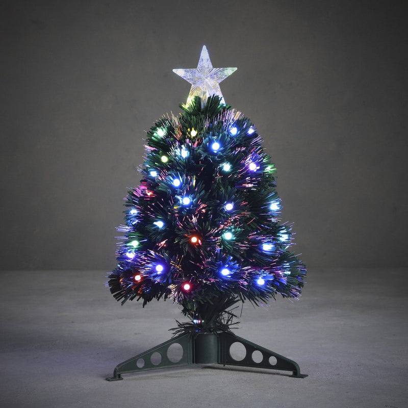 Abbey Fibre Optic Mini Christmas Tree 45 LED Multicolour 45cm - XMAS TREE F/O LIGHT UP - Beattys of Loughrea