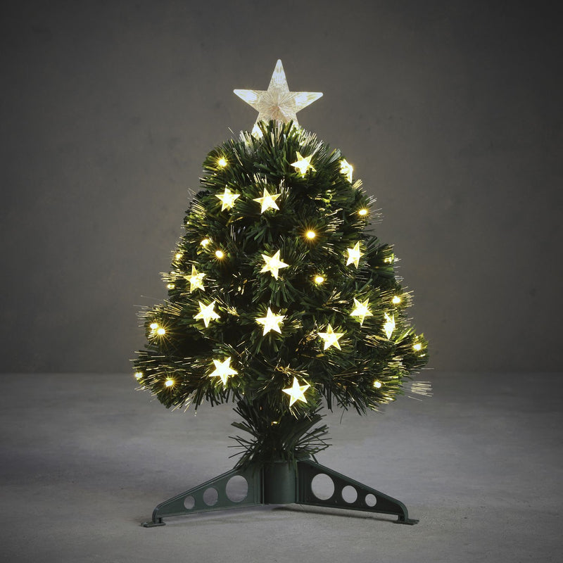 Mercury Fibre Optic Mini Christmas Tree 45 LED Warm White 45cm - XMAS TREE F/O LIGHT UP - Beattys of Loughrea