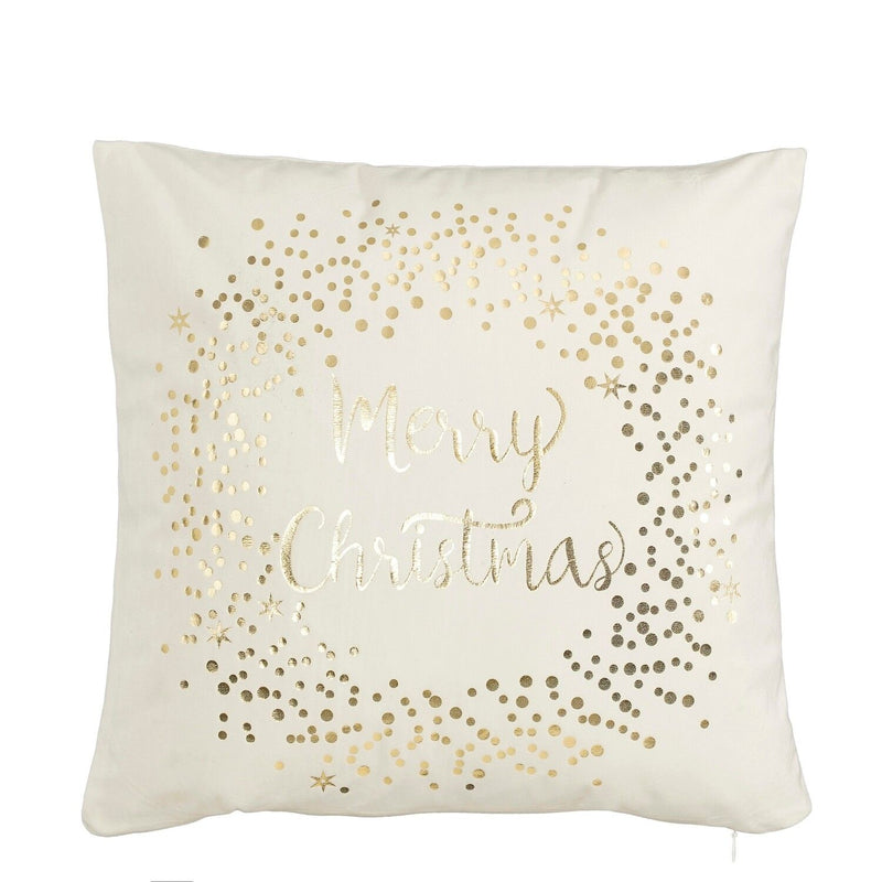 Merry Christmas Cushion White 40 x 40 x 10cm - XMAS SOFT DECOS - Beattys of Loughrea