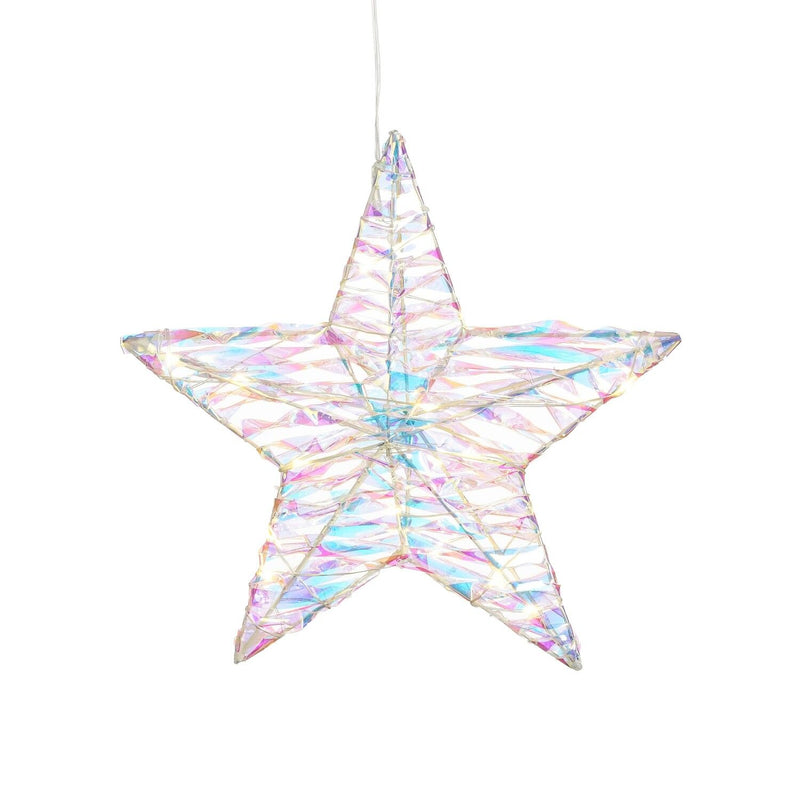 Star Decoration Iridescent 20 LED Battery Operated 30cm