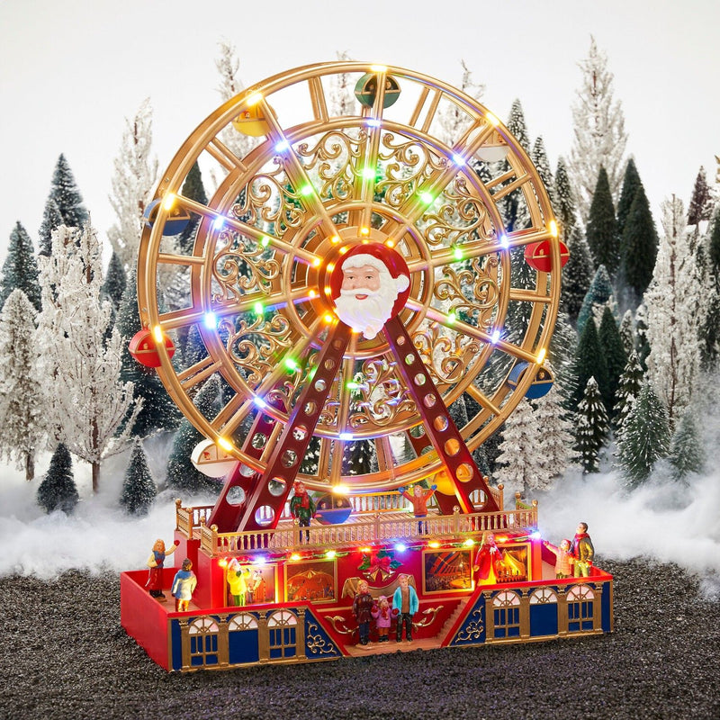 Christmas Ferris Wheel Battery Operated 38 x 48cm - XMAS ROOM DECORATION LARGE AND LIGHT UP - Beattys of Loughrea