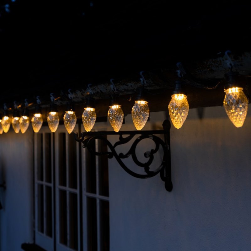 Noma 20 Warm White Large Facetted Cone Lights - XMAS LIGHTS LED - Beattys of Loughrea