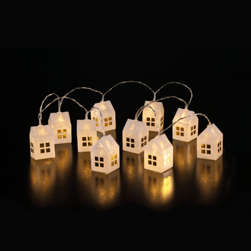 Noma Sparkly House Garland with 10 LED - XMAS BATTERY OPERATED LIGHTS - Beattys of Loughrea