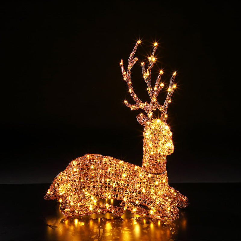 Noma 85cm Copper Acrylic Resting Stag 180 Leds - XMAS LIGHTED OUTDOOR DECOS - Beattys of Loughrea