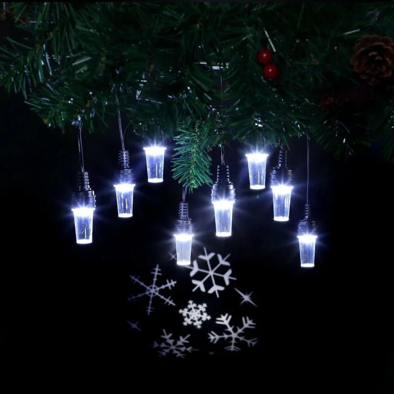 Noma 8 White Snowflake Pattern Projector String Lights - XMAS LASER LIGHTS/PROJECTORS - Beattys of Loughrea