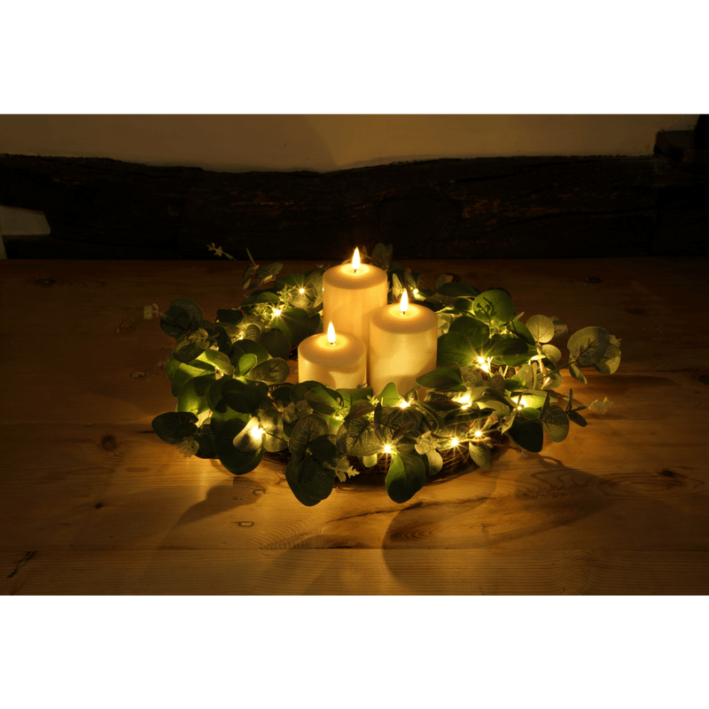 Noma Eucalyptus Wreath With Warm White Led's - XMAS WREATHS - Beattys of Loughrea