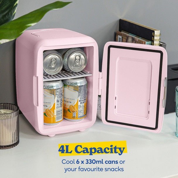 Russell Hobbs 4L Portable Mini Cooler & Warmer Pink RH4CLR1001P - FRIDGE PORTABLE/ CAMPING - Beattys of Loughrea