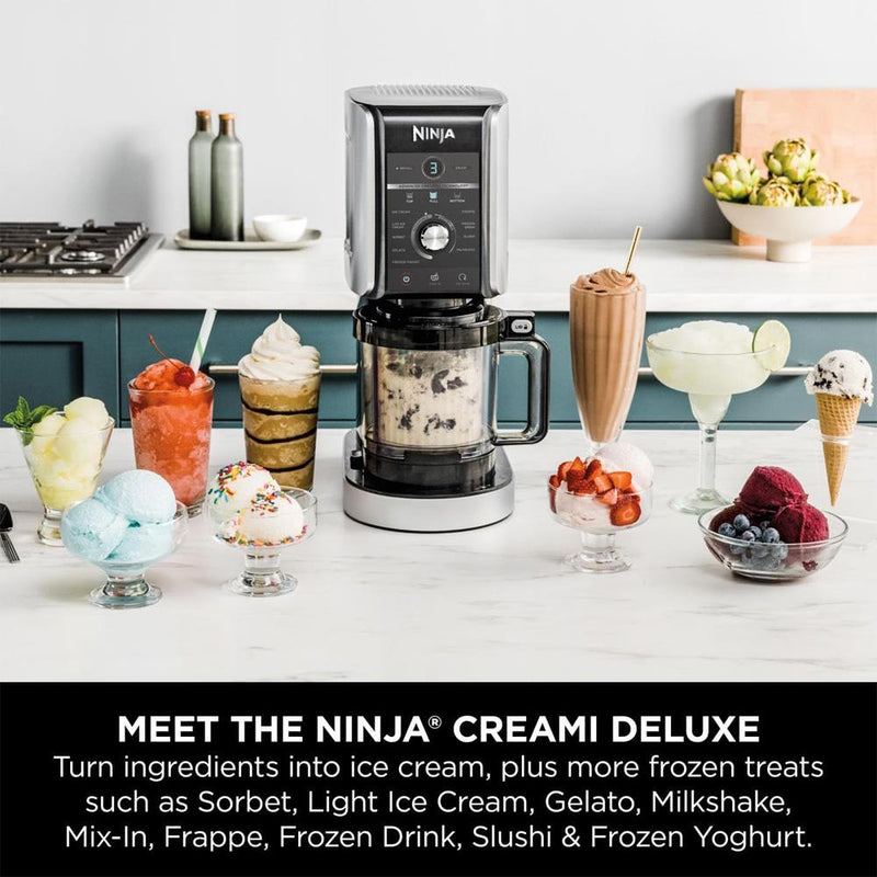 Ninja Creami Deluxe 10-In-1 Ice Cream And Frozen Drink Maker - SMOOTHIE ICECREAM YOG POPCORN CHOC - Beattys of Loughrea