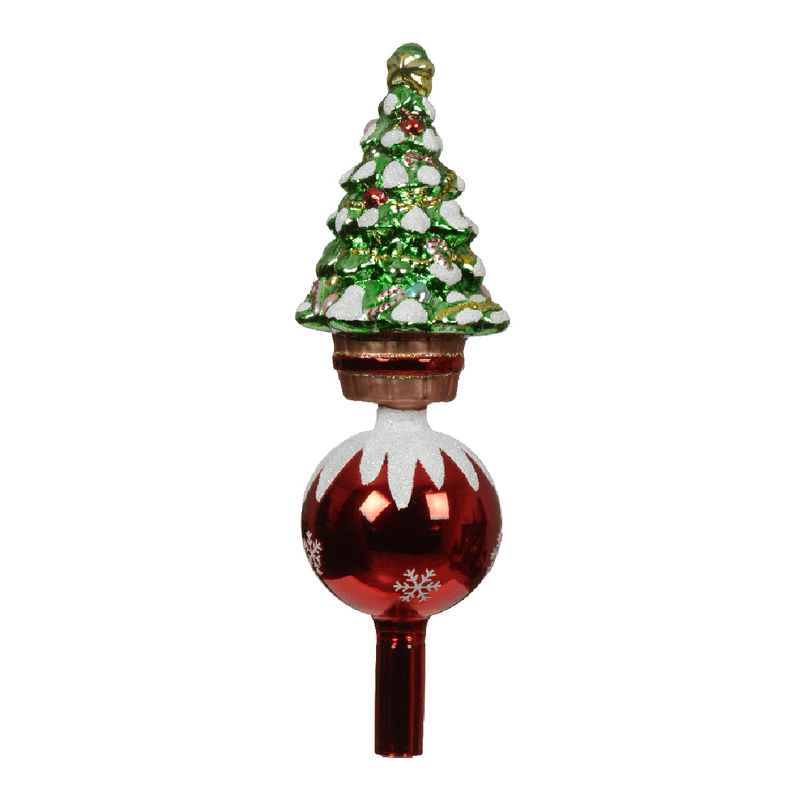 Glass Tree Topper 'Tree and Bauble' - XMAS HANGING DECOS - Beattys of Loughrea