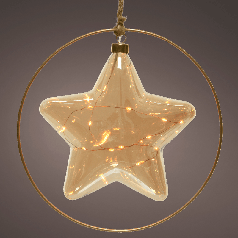 26cm Battery Operated Amber/Classic LED Star - XMAS ROOM DECORATION LARGE AND LIGHT UP - Beattys of Loughrea