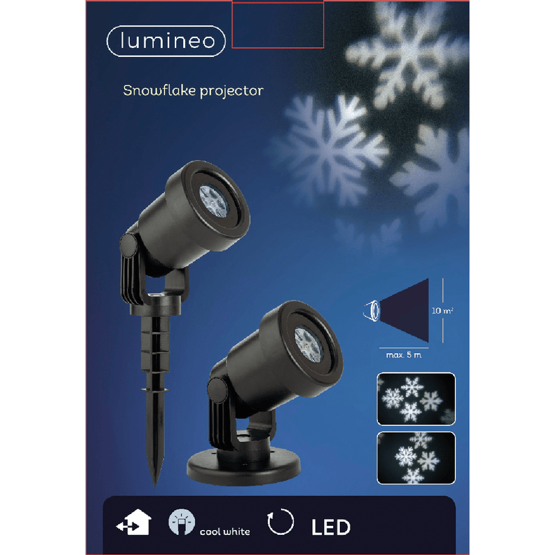 Lumineo LED Snowflakes Projector with Rotating Effect - XMAS LASER LIGHTS/PROJECTORS - Beattys of Loughrea