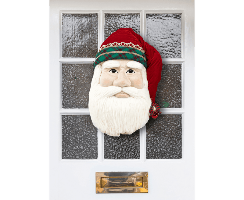 Hanging Santa with Red Velvet Hat 42x24x77cm - XMAS SOFT DECOS - Beattys of Loughrea