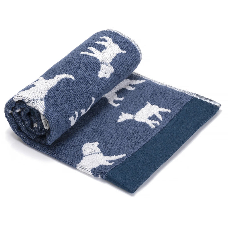 Pooch Hand Towel Single Navy