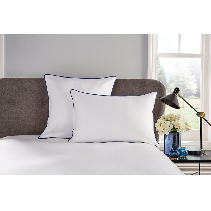 400 Thread Count Piped Navy Edge Duvet Set - Double