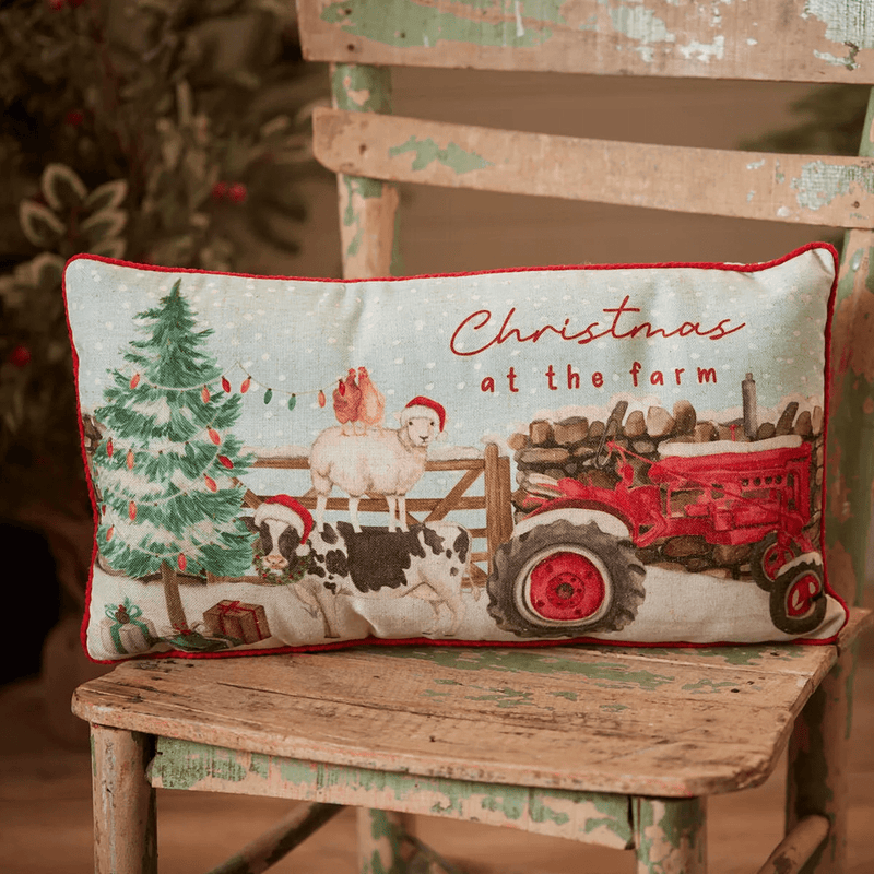 Christmas at the Farm Cushion 25 x 45cm - CUSHIONS/COVERS - Beattys of Loughrea