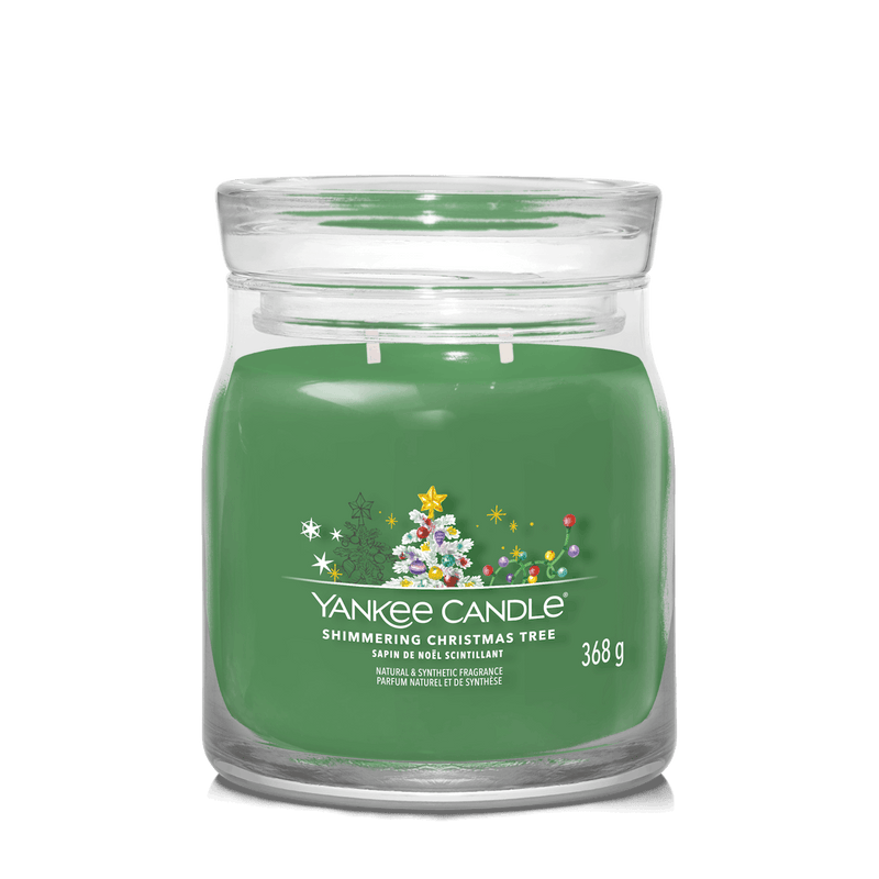 Shimmering Christmas Tree Signature Medium Jar Yankee Candle 368g - CANDLES - Beattys of Loughrea