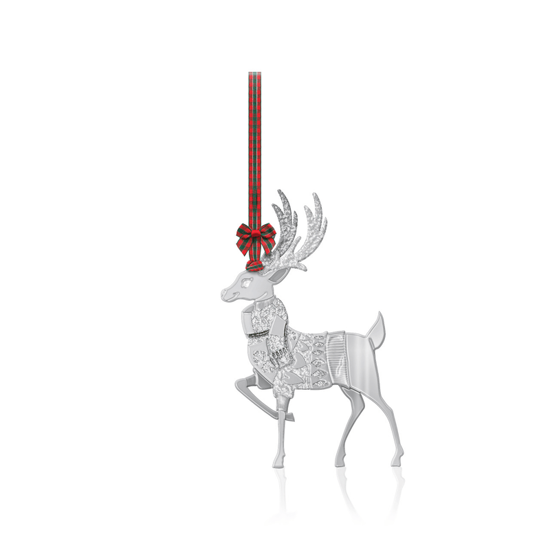 TIPPERARY CRYSTAL Reindeer with Jumper Hanging Christmas Decoration - XMAS CERAMIC WOOD RESIN GLASS ORNAMENTS - Beattys of Loughrea