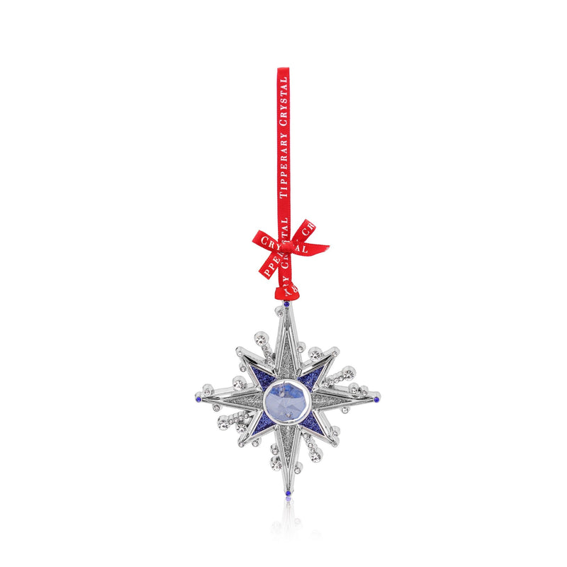 TIPPERARY CRYSTAL Star Gem Hanging Christmas Decoration - XMAS CERAMIC WOOD RESIN GLASS ORNAMENTS - Beattys of Loughrea