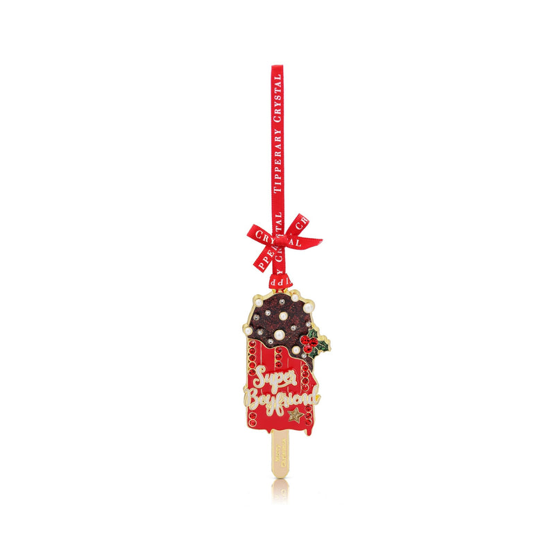 TIPPERARY CRYSTAL Super Boyfriend Hanging Christmas Decoration - XMAS CERAMIC WOOD RESIN GLASS ORNAMENTS - Beattys of Loughrea