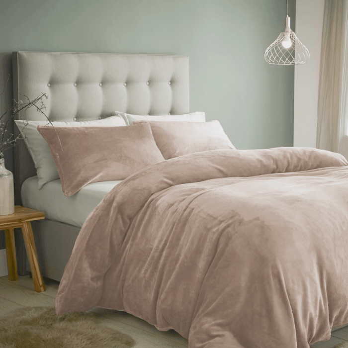 Silentnight Super Soft Velvet Touch Duvet Set Rose - Single - DUVET COVERS - Beattys of Loughrea