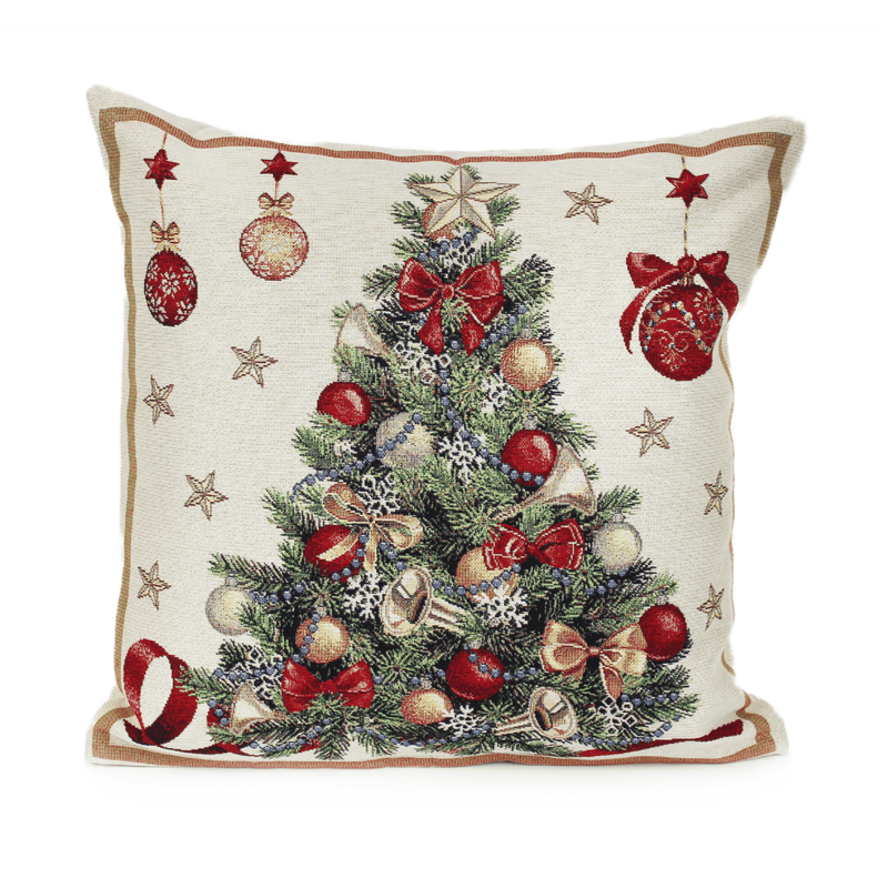 Peggy Wilkins Bells & Bows Tapestry Christmas Cushion 45x45cm - CUSHIONS/COVERS - Beattys of Loughrea