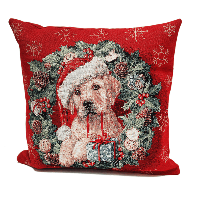 Peggy Wilkins Buddy Tapestry Christmas Cushion 45x45cm - CUSHIONS/COVERS - Beattys of Loughrea