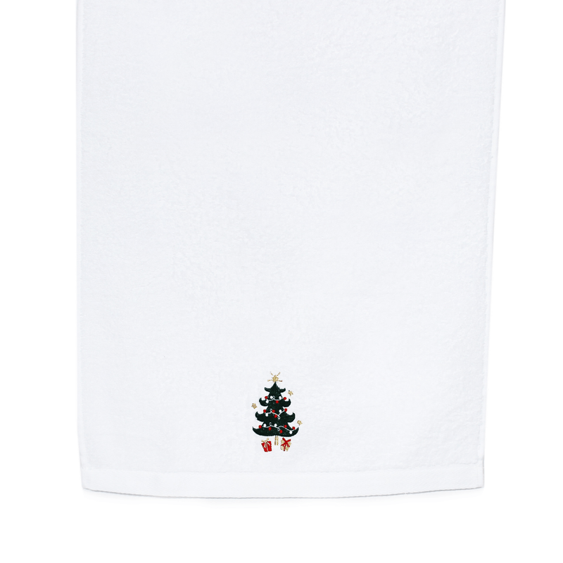 Peggy Wilkins Christmas Tree Embroidered Guest Towel 30x50cm - TOWELS FACECLOTHS - Beattys of Loughrea