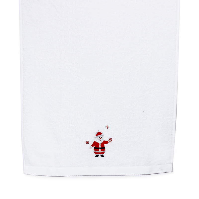 Peggy Wilkins Santa Embroidered Guest Towel 30x50cm - TOWELS FACECLOTHS - Beattys of Loughrea