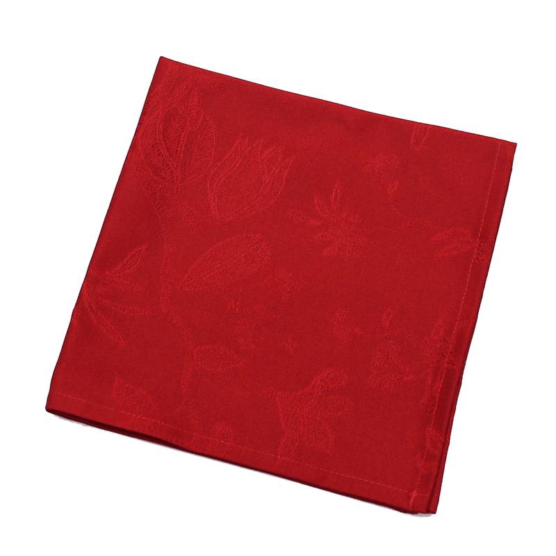 Peggy Wilkins Christabel Damask Christmas Napkin Red 45x45cm - TABLECLOTHS/RUNNERS - Beattys of Loughrea