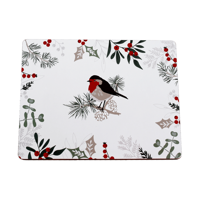 Peggy Wilkins Winter Hedgerow Christmas 4pk Placemats - TABLEMATS/COASTERS - Beattys of Loughrea