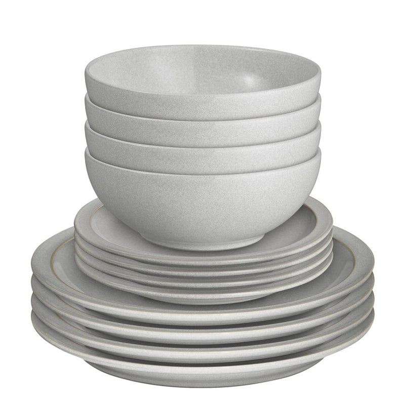 Denby Dove Grey 12 Piece Tableware Set - TABLEWARE SETS - GENERAL - Beattys of Loughrea