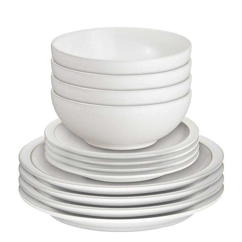 Denby Cotton White 12 Piece Tableware Set - TABLEWARE SETS - GENERAL - Beattys of Loughrea