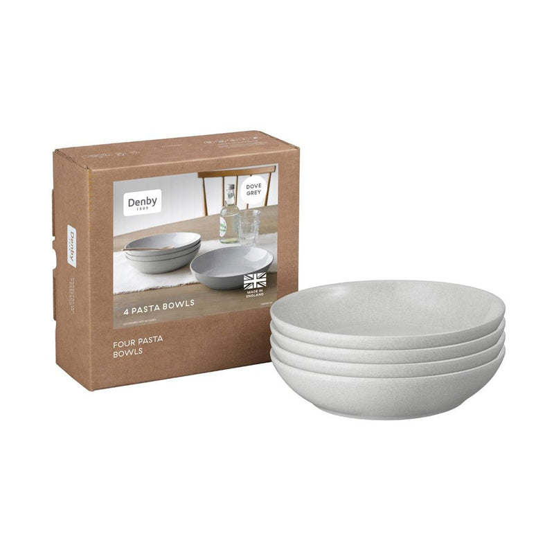 Denby Dove Grey Set Of 4 Pasta Bowls - TABLEWARE SETS - GENERAL - Beattys of Loughrea