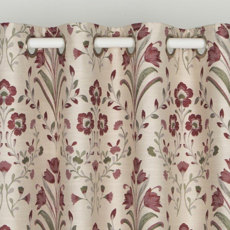 Riley 66" x 72" Lined Eyelet Curtains Raspberry - CURTAINS - READY MADE - Beattys of Loughrea