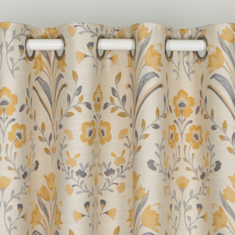 Riley 66" x 72" Lined Eyelet Curtains Buttercup - CURTAINS - READY MADE - Beattys of Loughrea