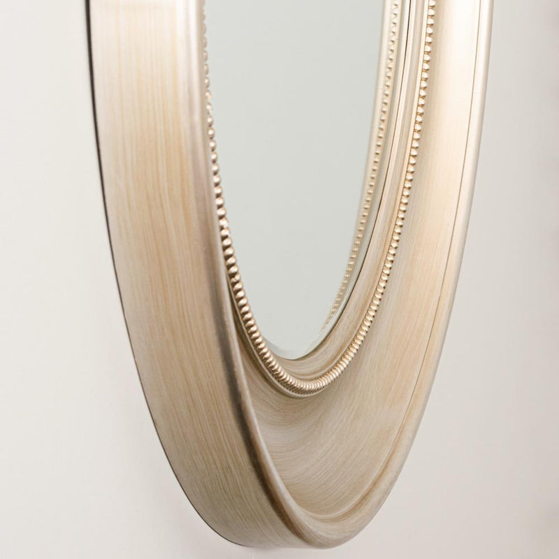 Lena Wall Mirror Beaded Round Champagne 90cm - WALL MIRRORS - Beattys of Loughrea