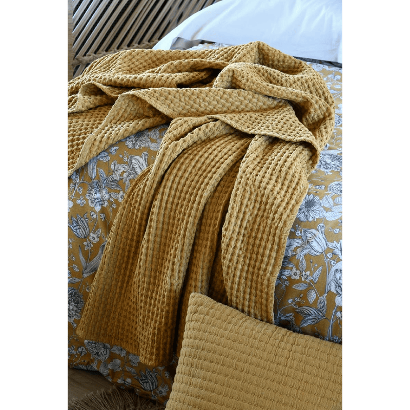 Anouk Throw Mustard 130 x 160cm - THROWS/BLANKETS - Beattys of Loughrea