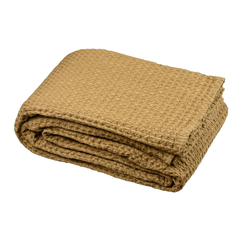 Anouk Throw Mustard 130 x 160cm - THROWS/BLANKETS - Beattys of Loughrea