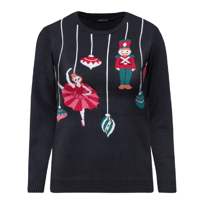 Ladies Christmas Jumper Baubles - Small (Size 8 - 10) - XMAS CLOTHING Christmas clothing human and pet - Beattys of Loughrea