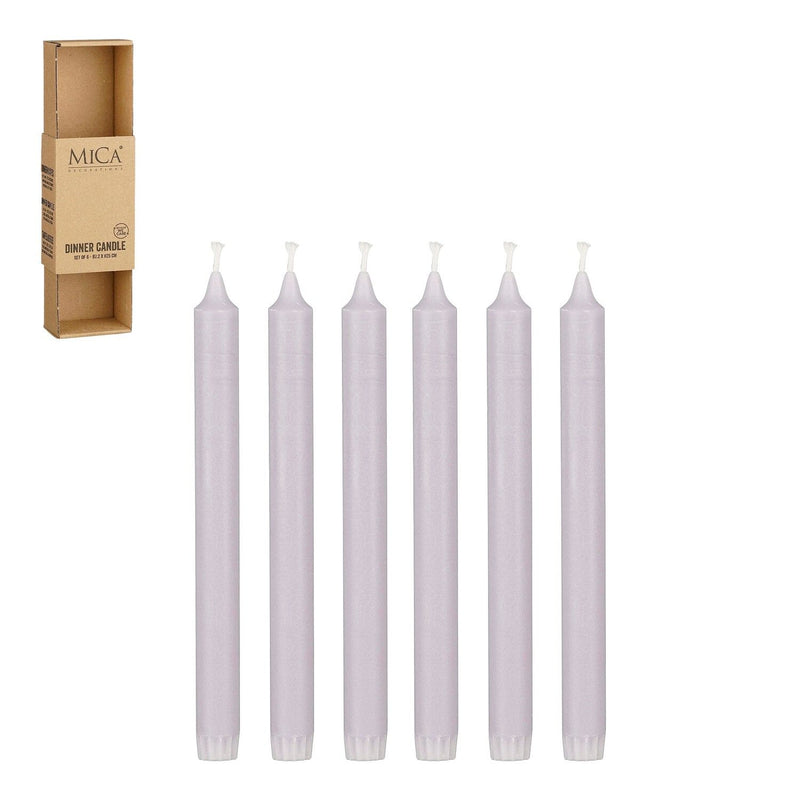 Mica Decorations Dinner candle - Set of 6 - H25 cm - Lilac