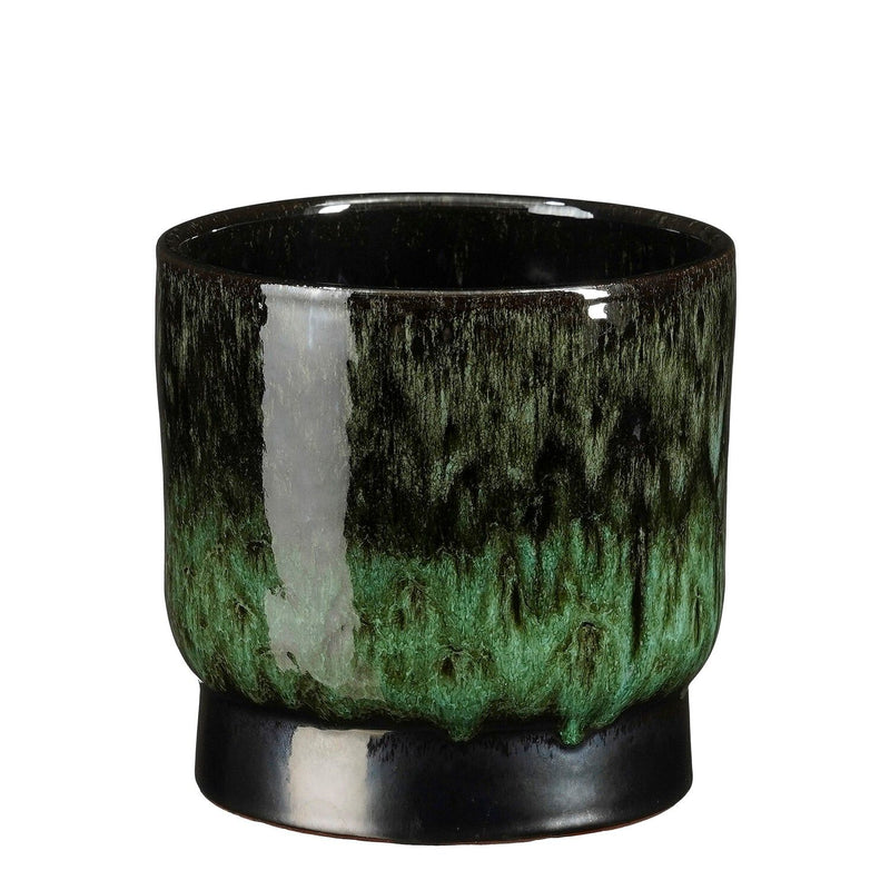 Mica Decorations Thiago Pot Round Green 15x17cm - FLOWERPOT/VASE/JUG 1 - Beattys of Loughrea