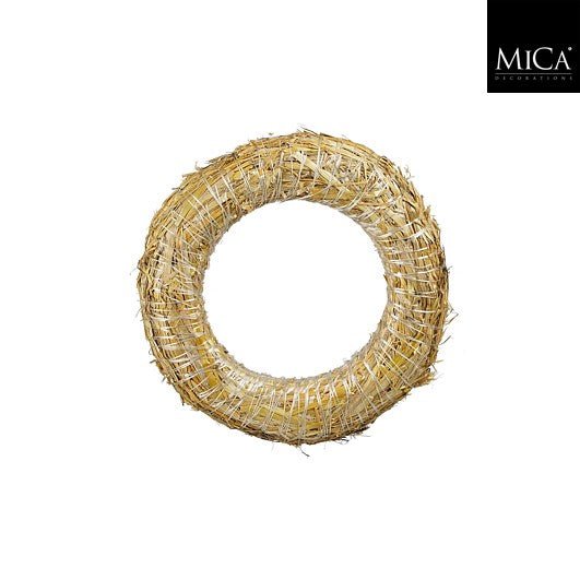 Mica Decorations Straw Wreath - H3 x Ø20 cm - Brown - FLOWERS - PAPER/PLASTIC - Beattys of Loughrea