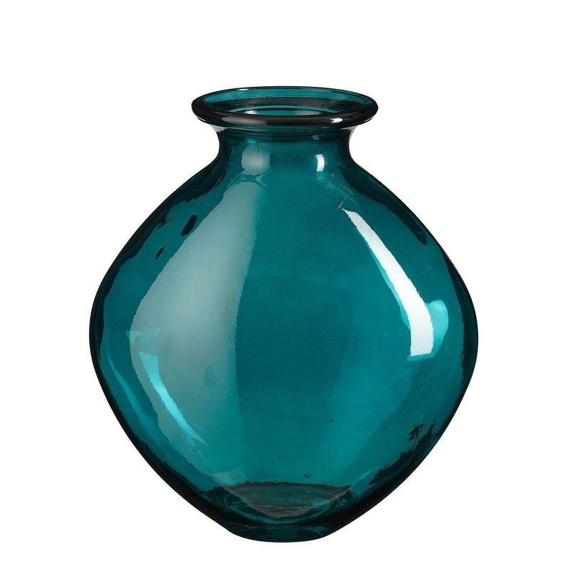 Mica Decorations Qin Vase Recycled Glass Blue 37 x 35cm