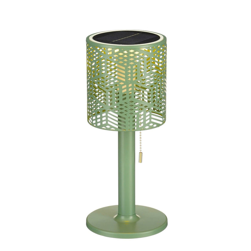 Solar Table Lamp Led Green IP44 USB connection - h35xd15cm