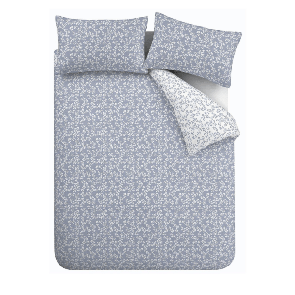 Bianca Shadow Leaves Blue 200TC Duvet Cover Set Superking - DUVET COVERS - Beattys of Loughrea