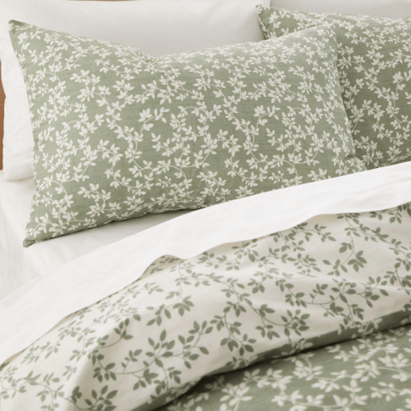 Bianca Shadow Leaves Green 200TC Duvet Cover Set Superking - DUVET COVERS - Beattys of Loughrea