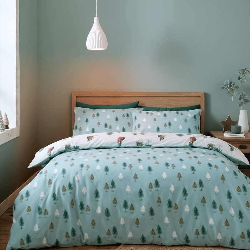 Bianca Brushed Cotton Snowy Penguin Reversible Duvet Cover Set Single - DUVET COVERS - Beattys of Loughrea