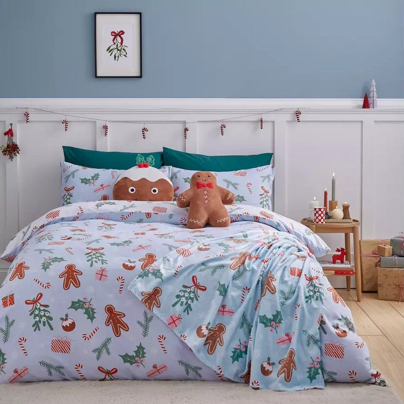 Catherine Lansfield Christmas Gingerbread Duvet Cover Set Kingsize - DUVET COVERS - Beattys of Loughrea