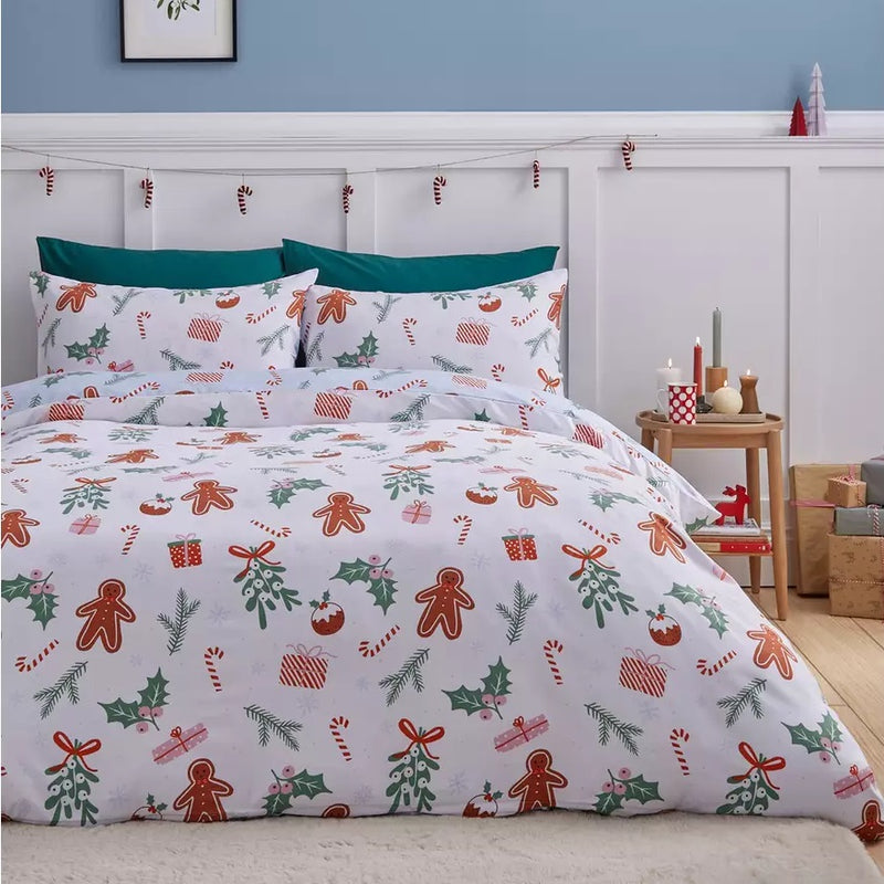 Catherine Lansfield Christmas Gingerbread Duvet Cover Set Kingsize